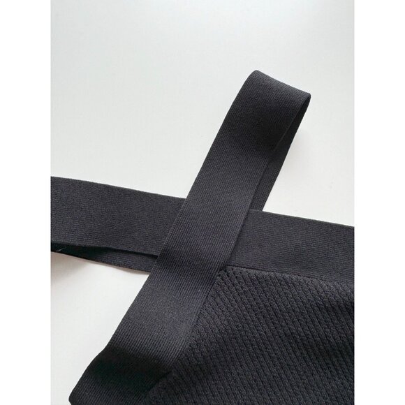 Aritzia BABATON Sculpt Knit Black Ladder Rib Knit Criss Cross Tank Top, Size XXS - Picture 6 of 15